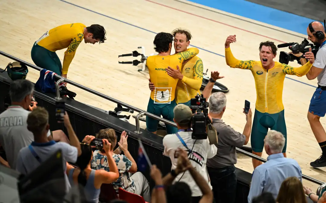 Kelland O’Brien part of Men’s Team Pursuit who broke a 20-year drought in the Paris velodrome