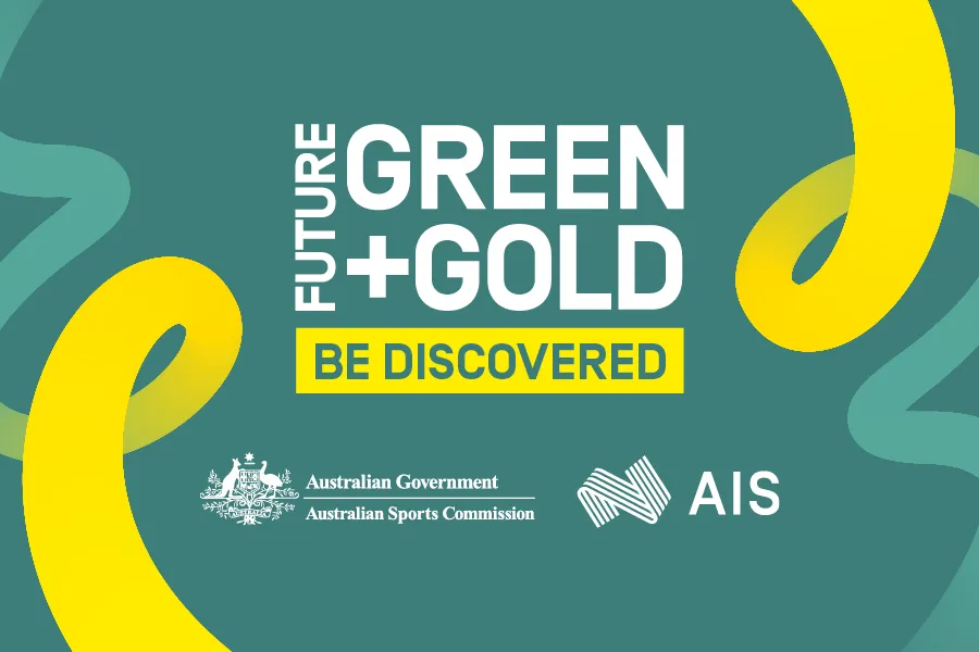 A green and gold graphic with the AIS and ASC logos, and bold text reading Future Green + Gold