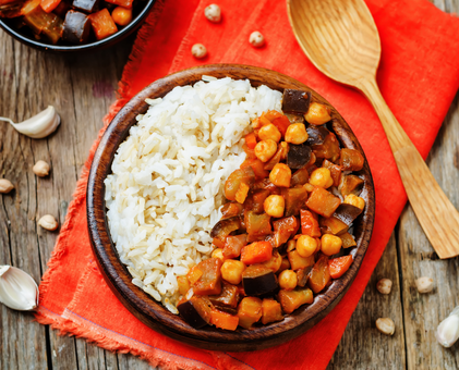 Roasted Eggplant Chickpea Curry