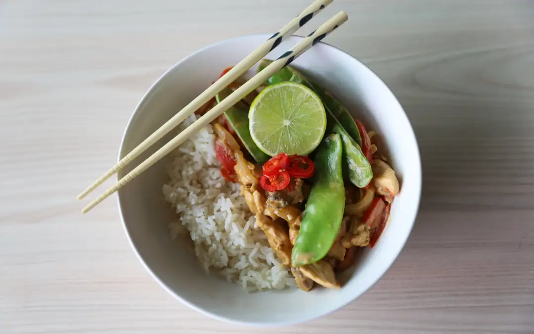 Chicken Satay with Rice